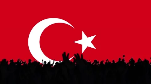 Turkey flag background with people Stock-Footage 62859270