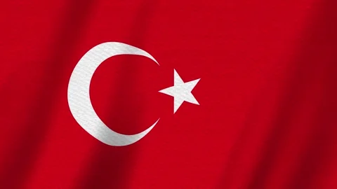 Turkey flag background with seamless loop Stock Footage 310570991