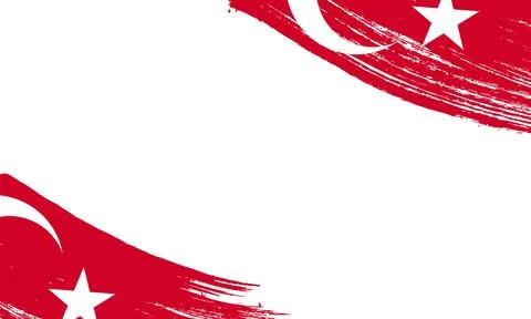 Turkey Flag with Brush Stroke Effect, Grunge brush stroke. Watercolor paint.. Stock Illustration