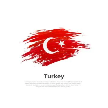 Turkey flag. Brush strokes. Colored stripes turkish flag. Vector design Stock Illustration