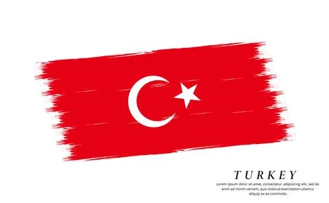 Turkey flag brush vector background. Grunge style country flag of Turkey br.. Stock Illustration