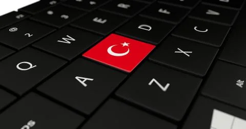 Turkey flag button  Stock Illustration