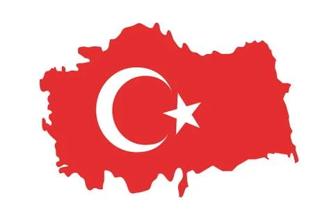 Turkey flag button on white Stock Illustration