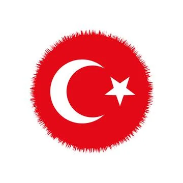 Turkey flag circle vector Turkish country national flag with torn edges Stock Illustration