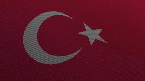 Turkey Flag Digital Particle Waving Seamless Loop Animation Stock Footage 339303556
