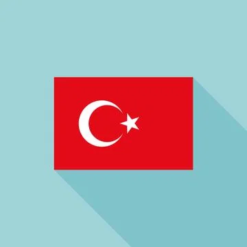 Turkey flag , flat design vector with official proportion 스톡 일러스트