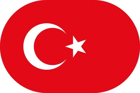Turkey flag in flat oval design Stock Illustration