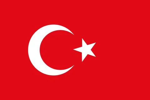 Turkey Flag Flat Vector Design Illustrazione stock
