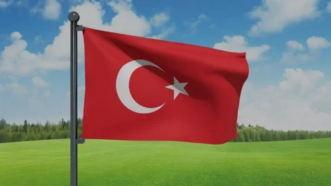 Turkey Flag Stock Footage 153256507