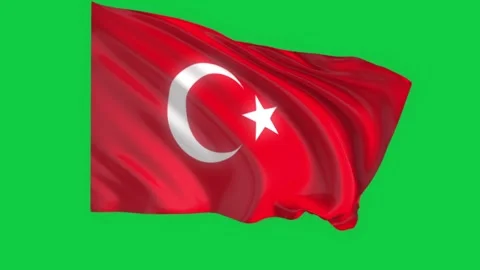 Turkey Flag Green Screen - Waving Flag Animation 스톡 동영상 339615515