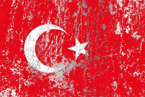 Turkey flag with grunge effect. Stock Illustration