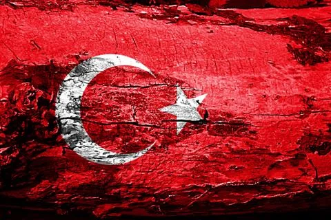 Turkey flag with grunge texture Stock Illustration