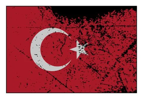 Turkey Flag Grunged Stock Illustration