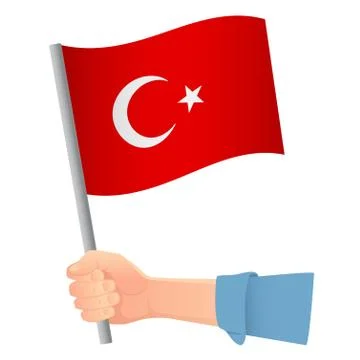 Turkey flag in hand Stock Illustration