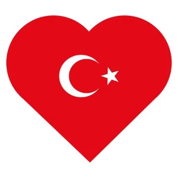 Turkey flag heart shape vector illustration Stock Illustration