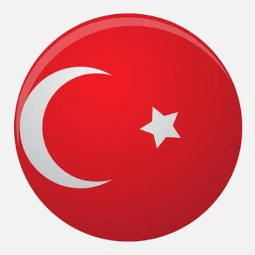 Turkey flag icon flat Stock Illustration