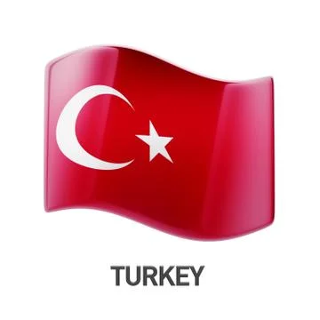 Turkey Flag Icon Illustrazione stock