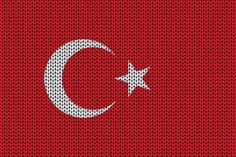 Turkey flag in knitting pattern Illustrazione stock