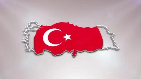 Turkey Flag on Map Stock Footage 277948557