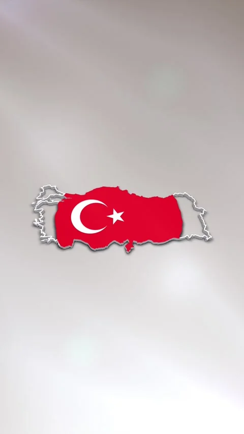 Turkey Flag on Map Stock Footage 278210063