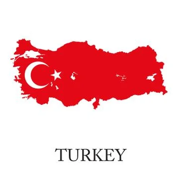 Turkey flag map Stock Illustration