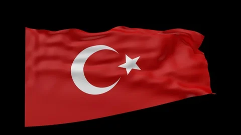Turkey flag over black background 3d animation Stock Footage 99005104