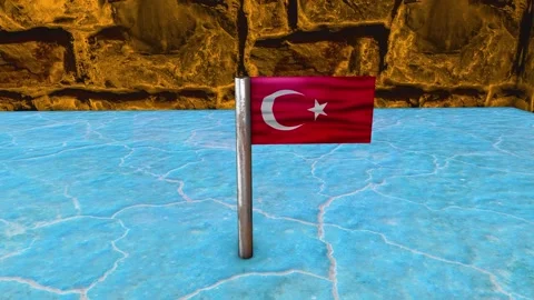 Turkey Flag Post - Dolly Shot Video stock 270539509
