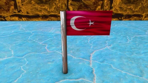 Turkey Flag Post - Upwards Shot Stock Footage 270539545