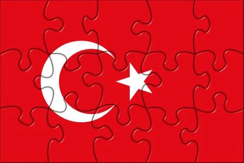 Turkey Flag Puzzle Pieces Stock Illustration