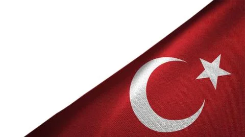 Turkey flag right side with blank copy space Stock Illustration