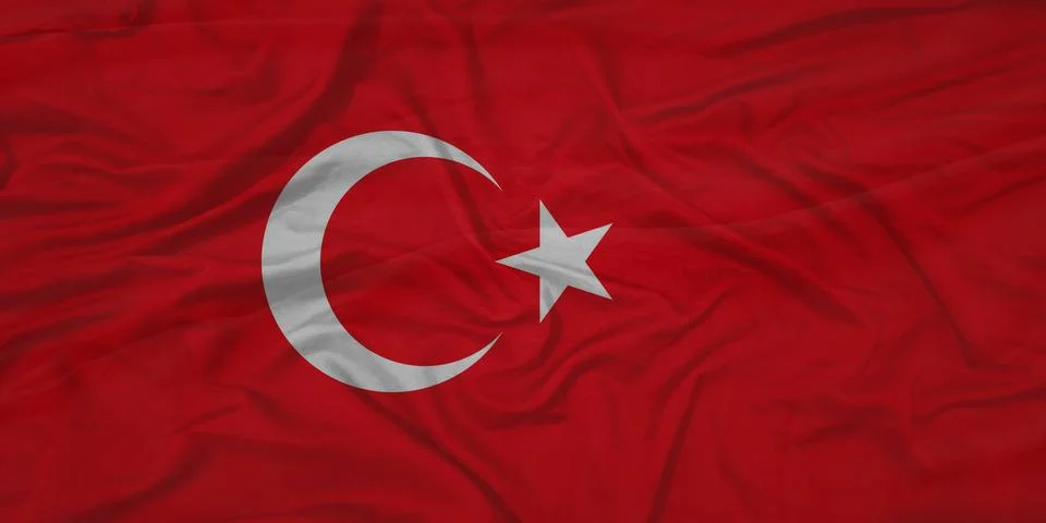 Turkey  Flag shaking in the wind Stock Photos
