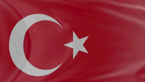 Turkey flag in slow motion animation waving in the wind realistic 動画素材 142996809