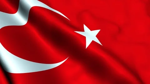 Turkey flag slow waving Stock Footage 94987639
