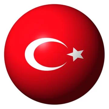 Turkey flag sphere isolated on white illustration Stock Illustration