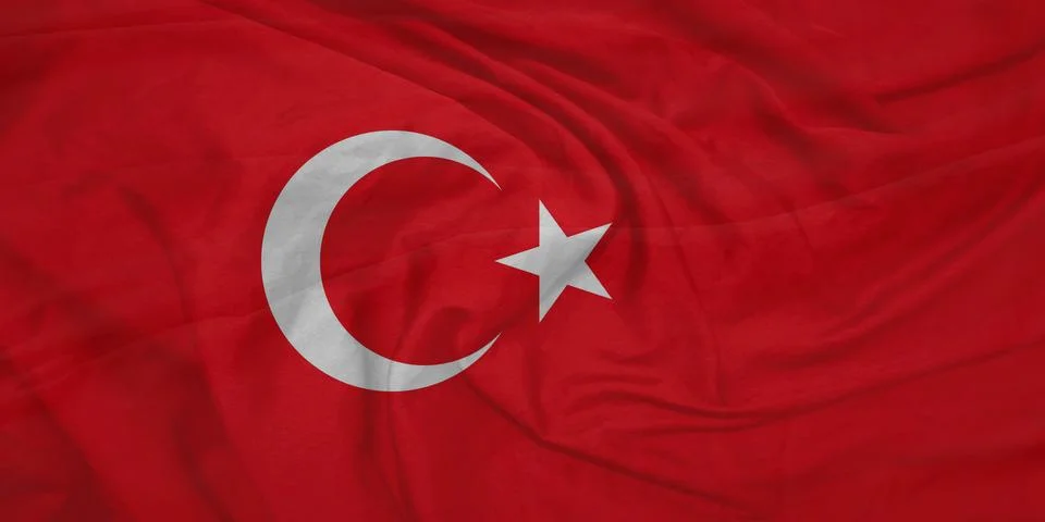 Turkey   Flag surface wave texture Stock Photos