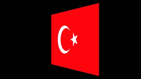 Turkey flag turning horizontally Stock Footage 91605500