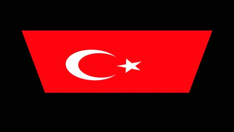 Turkey flag turning vertically Stock Footage 88723581