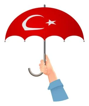 Turkey flag umbrella Stock Illustration