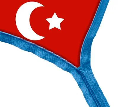 Turkey flag under zipper Stock Illustration