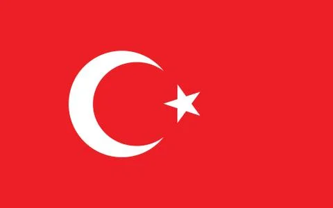 Turkey flag vector graphic. Rectangle Turkish flag illustration. Turkey count Stock Illustration