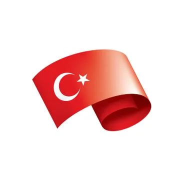 Turkey flag, vector illustration on a white background 스톡 일러스트