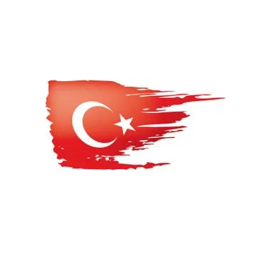Turkey flag, vector illustration on a white background. 스톡 일러스트