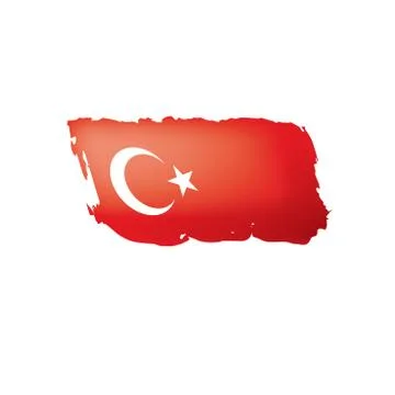 Turkey flag, vector illustration on a white background. 스톡 일러스트