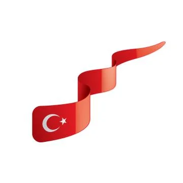 Turkey flag, vector illustration on a white background Stock Illustration