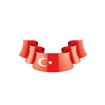 Turkey flag, vector illustration on a white background 스톡 일러스트