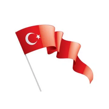 Turkey flag, vector illustration on a white background 스톡 일러스트