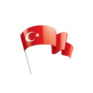 Turkey flag, vector illustration on a white background Stock Illustration