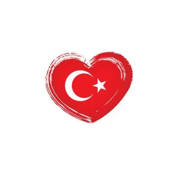 Turkey flag, vector illustration on a white background Stock Illustration