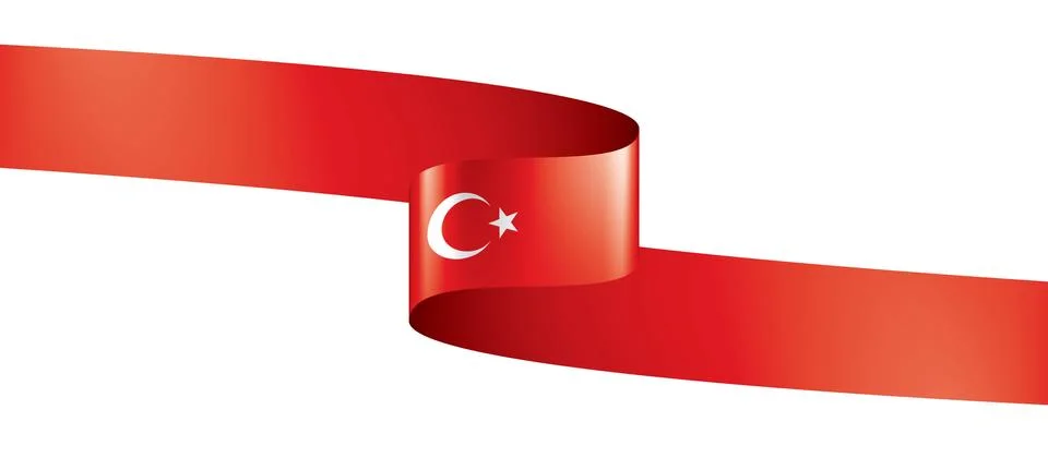 Turkey flag, vector illustration on a white background 스톡 일러스트