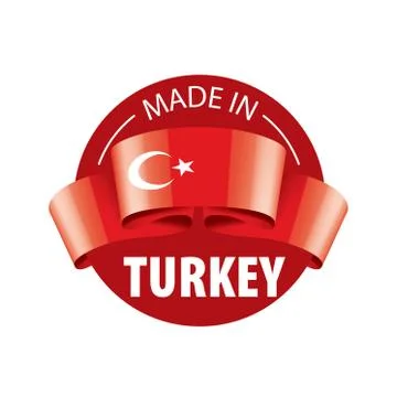 Turkey flag, vector illustration on a white background Stock Illustration
